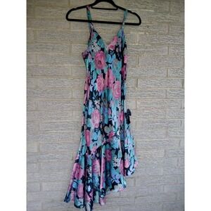 Vintage Victoria's Secret Gold Label Floral Asymmetrical Nightgown Sz S Romantic